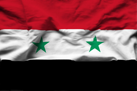 Syria 3D wrinkled flag illustration. Usable for background and texture.の写真素材