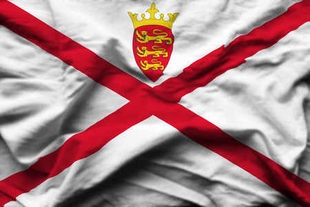 Jersey 3D wrinkled flag illustration. Usable for background and texture.の写真素材