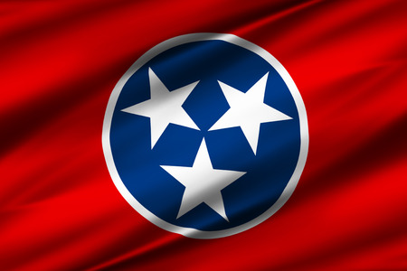 Tennessee 3D waving flag illustration. Texture can be used as background.の写真素材