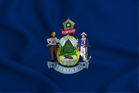 Maine 3D waving flag illustration. Texture can be used as background.の写真素材