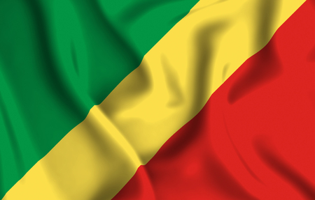 Republic Of Congo 3D waving flag illustration. Texture can be used as background.の写真素材