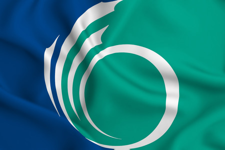 Ottawa Ontario 3D waving flag illustration. Texture can be used as background.の写真素材