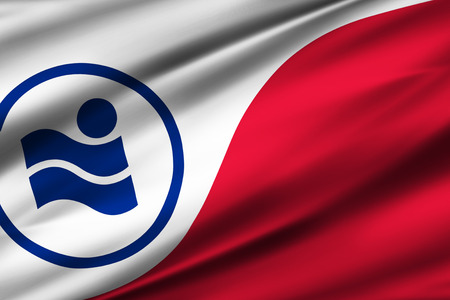 Irving Texas 3D waving flag illustration. Texture can be used as background.の写真素材