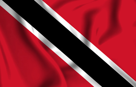 Trinidad and tobago 3D waving flag illustration. Texture can be used as background.の写真素材