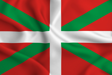 Basque Country 3D waving flag illustration. Texture can be used as background.の写真素材