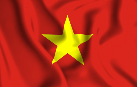 Vietnam 3D waving flag illustration. Texture can be used as background.の写真素材