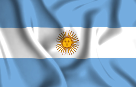 Argentina 3D waving flag illustration. Texture can be used as background.の写真素材