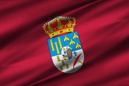 Salamanca 3D waving flag illustration. Texture can be used as background.の写真素材