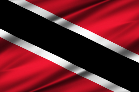 Trinidad and tobago 3D waving flag illustration. Texture can be used as background.の写真素材