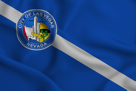 Las Vegas Nevada 3D waving flag illustration. Texture can be used as background.の写真素材