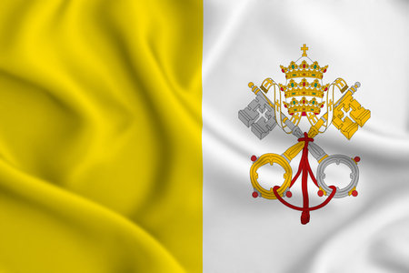 Vatican 3D waving flag illustration. Texture can be used as background.の写真素材
