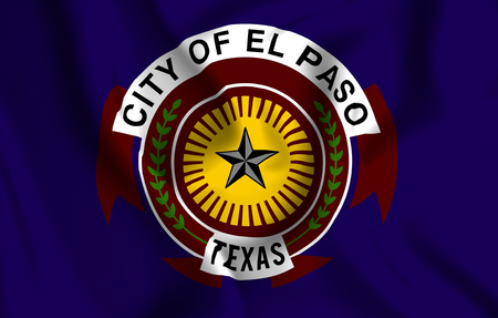 El Paso Texas 3D waving flag illustration. Texture can be used as background.の写真素材