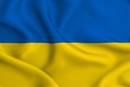 Ukraine 3D waving flag illustration. Texture can be used as background.の写真素材