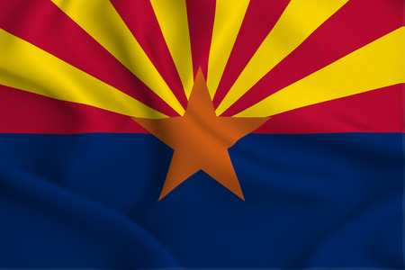 Arizona 3D waving flag illustration. Texture can be used as background.の写真素材