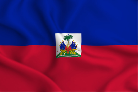 Haiti 3D waving flag illustration. Texture can be used as background.の写真素材
