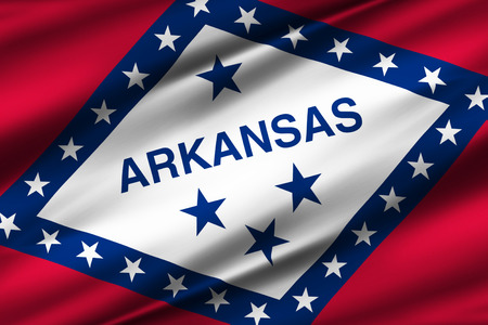 Arkansas 3D waving flag illustration. Texture can be used as background.の写真素材