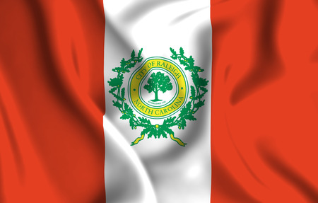 Raleigh 3D waving flag illustration. Texture can be used as background.の写真素材