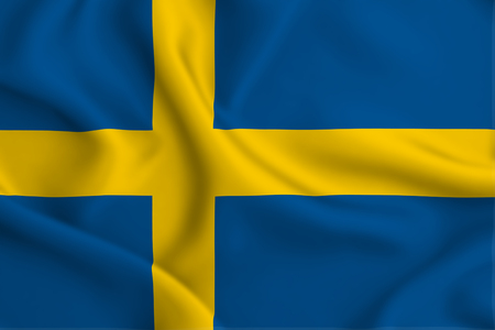 Sweden 3D waving flag illustration. Texture can be used as background.の写真素材