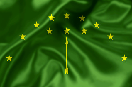 Adygea waving and closeup flag illustration. Perfect for background or texture purposes.の写真素材