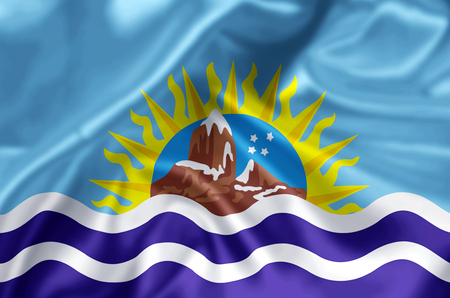 Santa Cruz waving and closeup flag illustration. Perfect for background or texture purposes.の写真素材