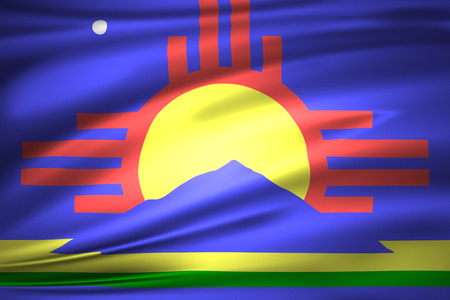 Roswell 3D waving flag illustration. Texture can be used as background.の写真素材
