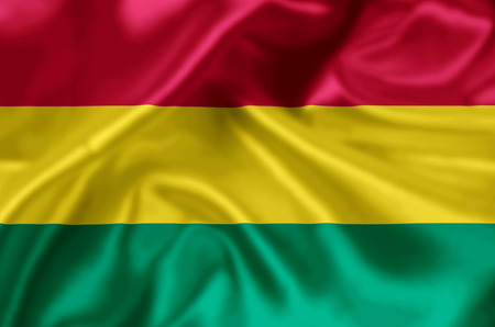 Bolivia waving and closeup flag illustration. Perfect for background or texture purposes.の写真素材