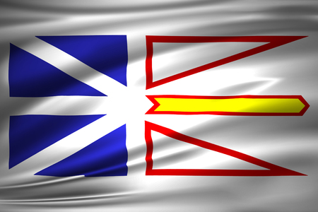 Newfoundland And Labrador 3D waving flag illustration. Texture can be used as background.の写真素材