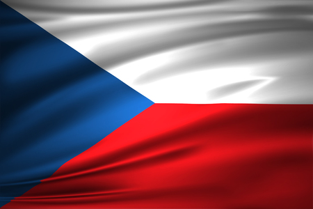 Czech Republic 3D waving flag illustration. Texture can be used as background.の写真素材