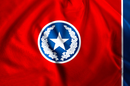 Chattanooga modern and realistic closeup flag illustration. Perfect for background or texture purposes.の写真素材