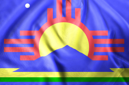 Roswell modern and realistic closeup flag illustration. Perfect for background or texture purposes.の写真素材