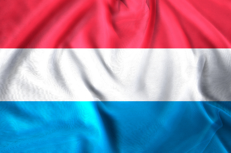 Luxembourg modern and realistic closeup flag illustration. Perfect for background or texture purposes.の写真素材