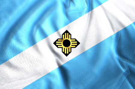 Madison Wisconsin modern and realistic closeup flag illustration. Perfect for background or texture purposes.の写真素材