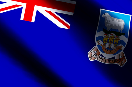 Falkland islands stylish waving and closeup flag illustration. Perfect for background or texture purposes.の写真素材