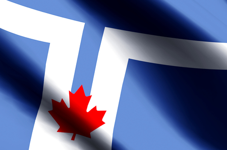 Toronto Flag stylish waving and closeup flag illustration. Perfect for background or texture purposes.の写真素材