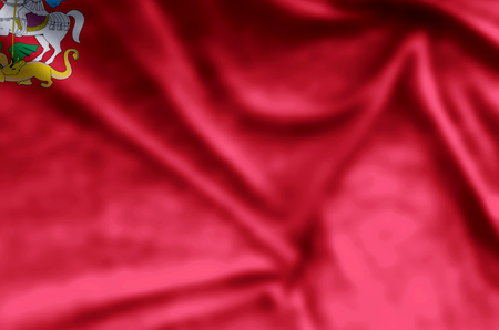 Moscow Oblast stylish waving and closeup flag illustration. Perfect for background or texture purposes.の写真素材