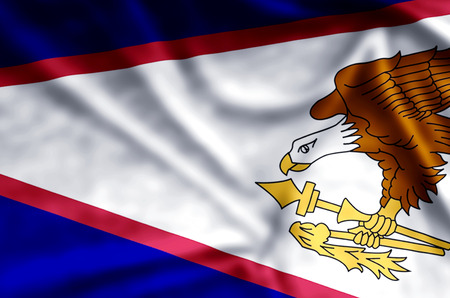 American Samoa stylish waving and closeup flag illustration. Perfect for background or texture purposes.の写真素材