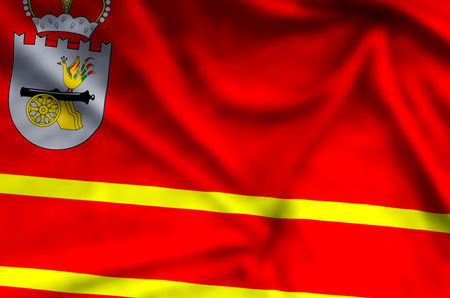 Smolensk stylish waving and closeup flag illustration. Perfect for background or texture purposes.の写真素材