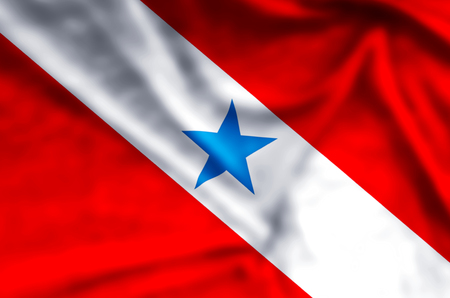 Para stylish waving and closeup flag illustration. Perfect for background or texture purposes.の写真素材
