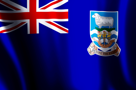 Falkland islands stylish waving and closeup flag illustration. Perfect for background or texture purposes.の写真素材