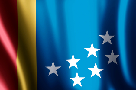 Durham North Carolina stylish waving and closeup flag illustration. Perfect for background or texture purposes.の写真素材