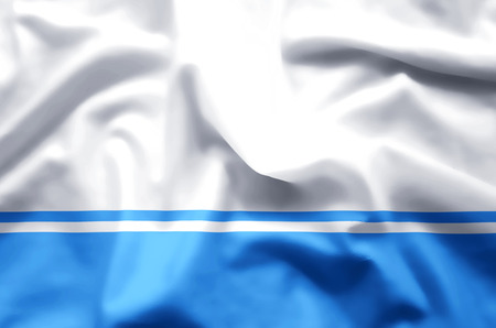 Altai Republic stylish waving and closeup flag illustration. Perfect for background or texture purposes.の写真素材