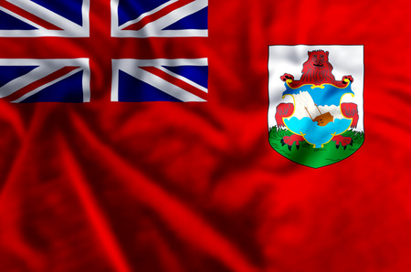 Bermuda stylish waving and closeup flag illustration. Perfect for background or texture purposes.の写真素材