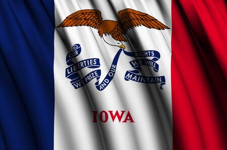 Iowa waving flag illustration. US states. Perfect for background and texture usage.の写真素材
