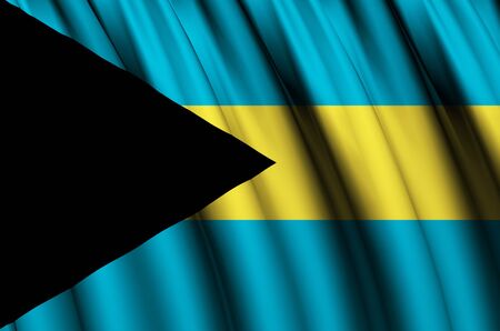 Bahamas waving flag illustration. Countries of North and Central America. Perfect for background and texture usage.の写真素材