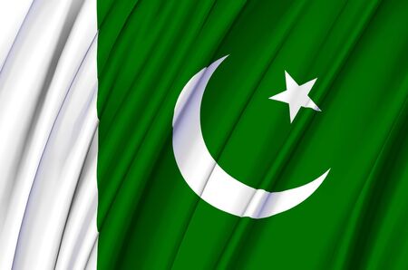 Pakistan waving flag illustration. Countries of Asia. Perfect for background and texture usage.