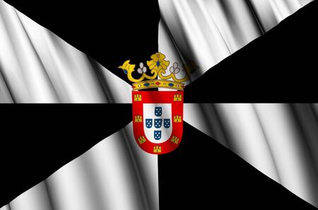 Ceuta waving flag illustration. Regions and cities of Spain. Perfect for background and texture usage.の写真素材