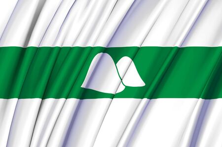 Kurgan waving flag illustration. Regions of Russia. Perfect for background and texture usage.の写真素材