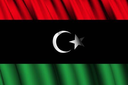 Libya waving flag illustration. Countries of Africa. Perfect for background and texture usage.の写真素材