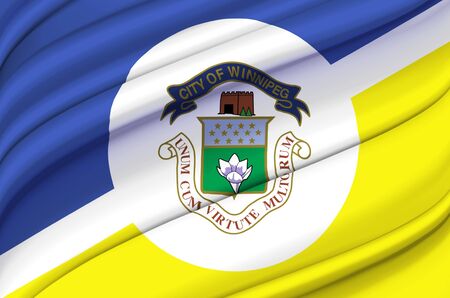 Winnipeg waving flag illustration. States, cities and Regions of Canada. Perfect for background and texture usage.の写真素材