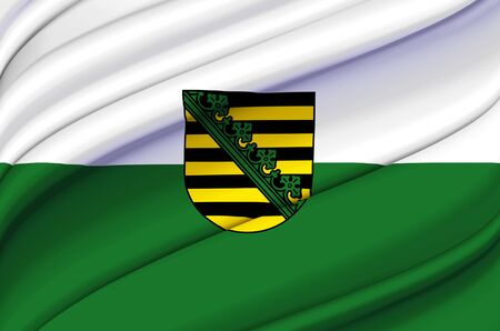 Saxony waving flag illustration. Federal state of Germany. Perfect for background and texture usage.の写真素材